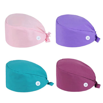 Solid nursing scrub caps