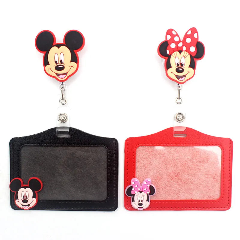 Creative Mickey And Minnie Retractable Badge Reel