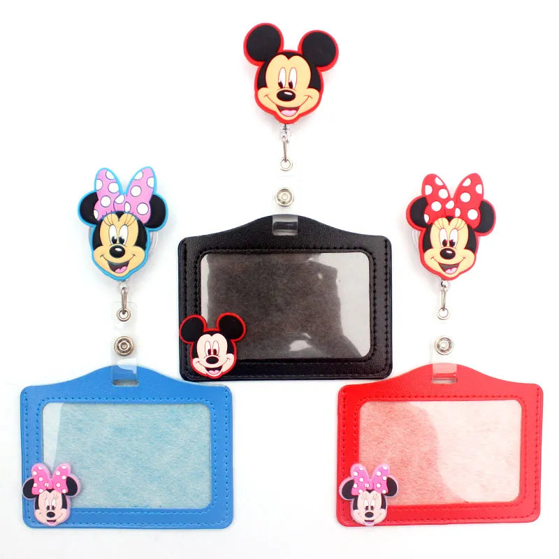 Creative Mickey And Minnie Retractable Badge Reel